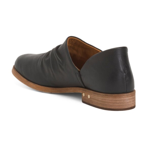 NEW BEEK Made In Mexico Leather Puffin Slip On Flats in black for women 825 10j5 - Picture 3 of 9